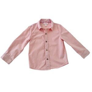 Cat & Jack Light Pink Button Down Shirt with Floral Collar | Boy or Girl 4T